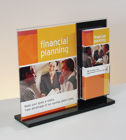 Counter Display for 8 5x11 Insert and 1 4"w brochure Black Backer