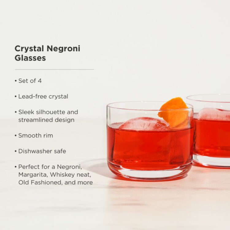 Viski® Raye Crystal Negroni Glass, set of 4 6