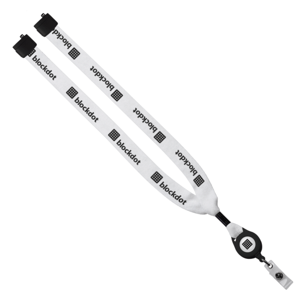 3/4" Cotton Lanyard with Metal Crimp & Retractable Badge Reel 5