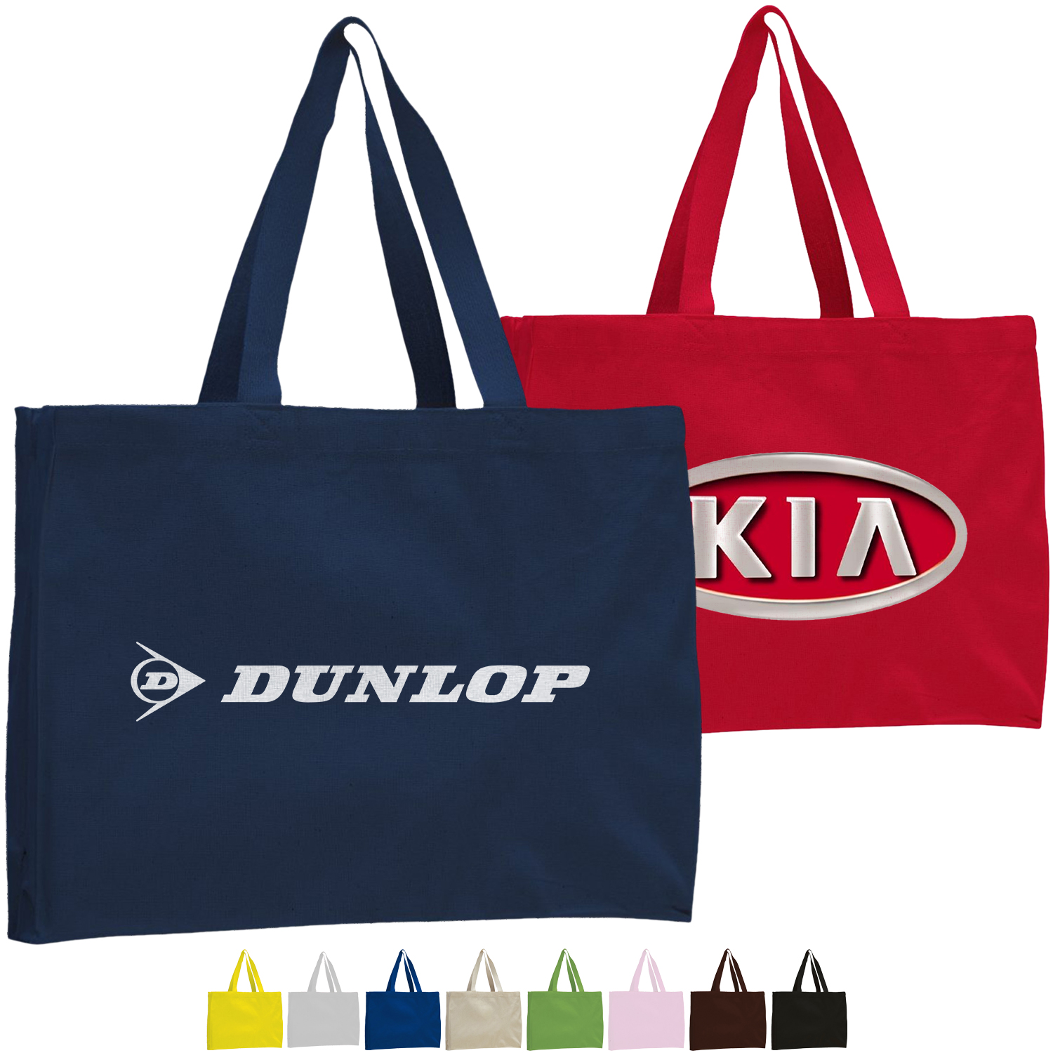 12 oz. Cotton Canvas Gusset Tote Bag USA Decorated (15"x12"X4") 1