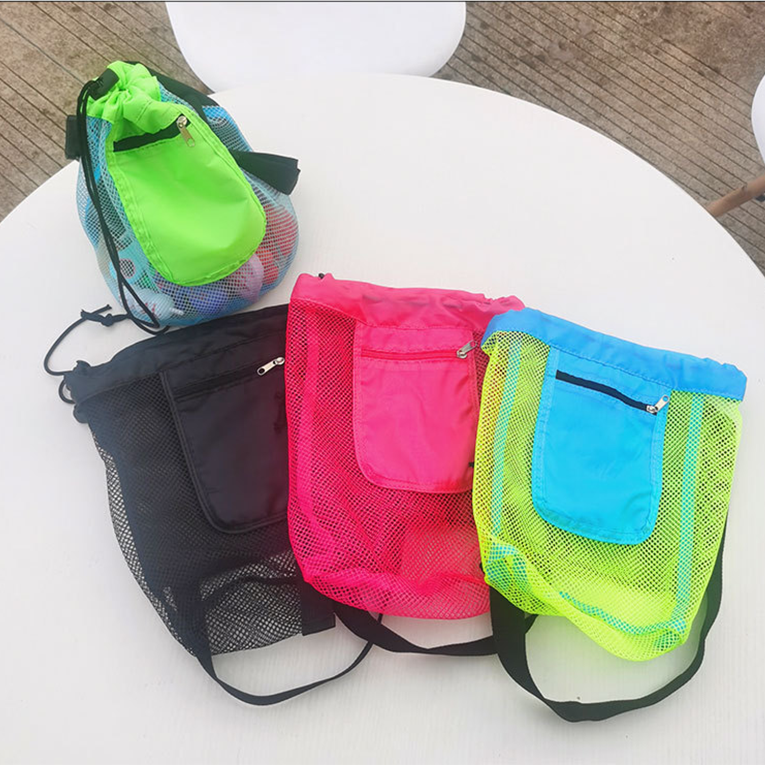 Outdoor Portable Seaside Shell Collection Mesh Bag 4