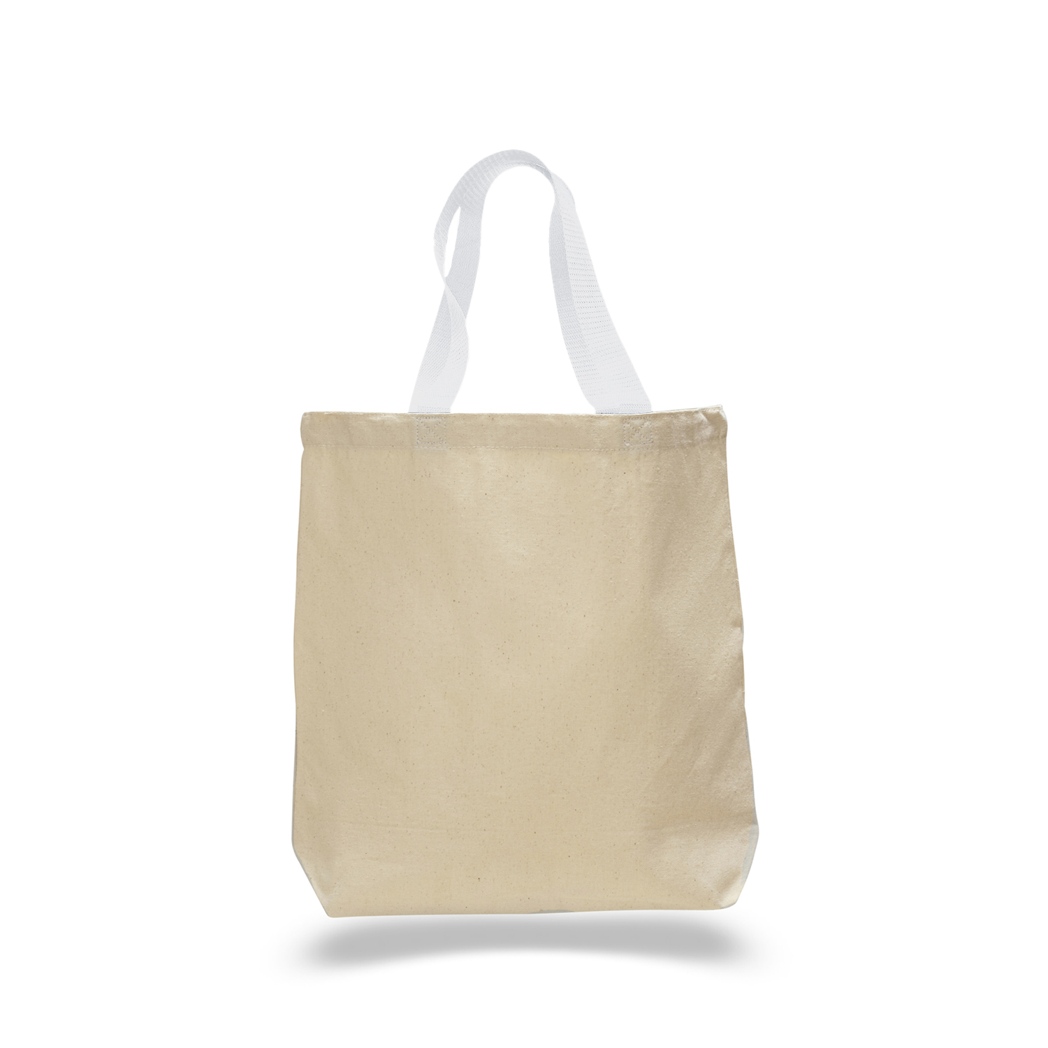 Natural Canvas Tote Bag w/ Colored Webbing Handles, custom tote bag with logo imprint 6