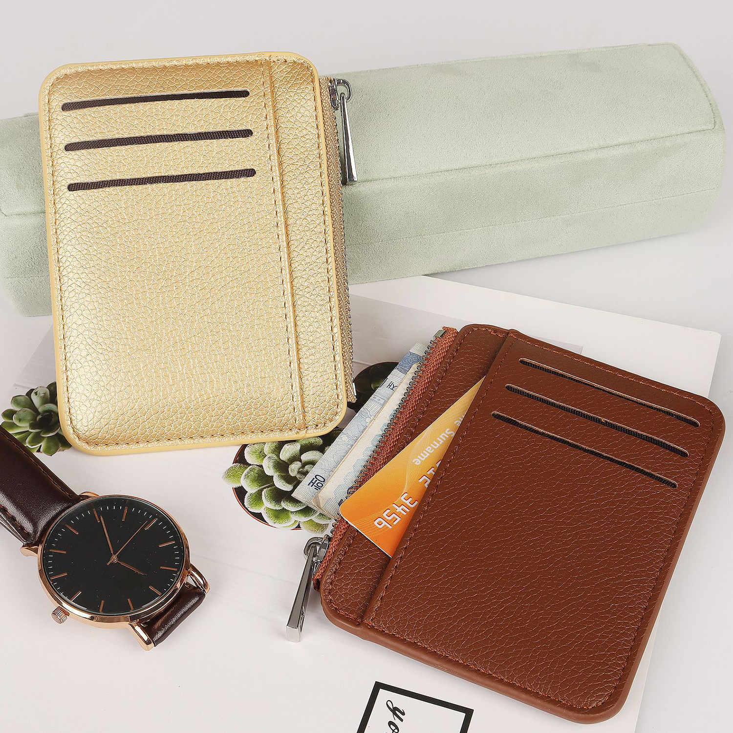 Lychee Pattern Zipper Card Wallet 15