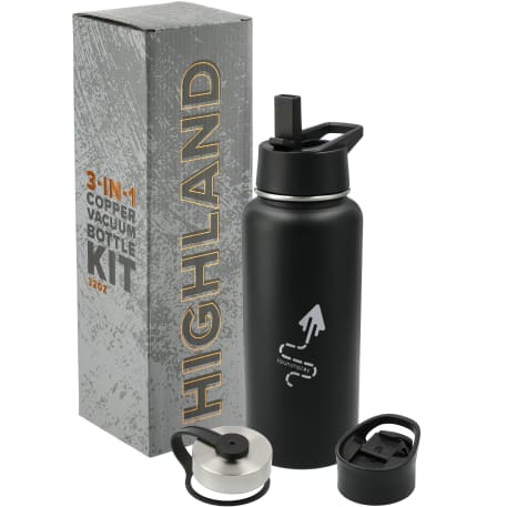Highland 3-in-1 Copper Vacuum Bottle Kit 32oz 10