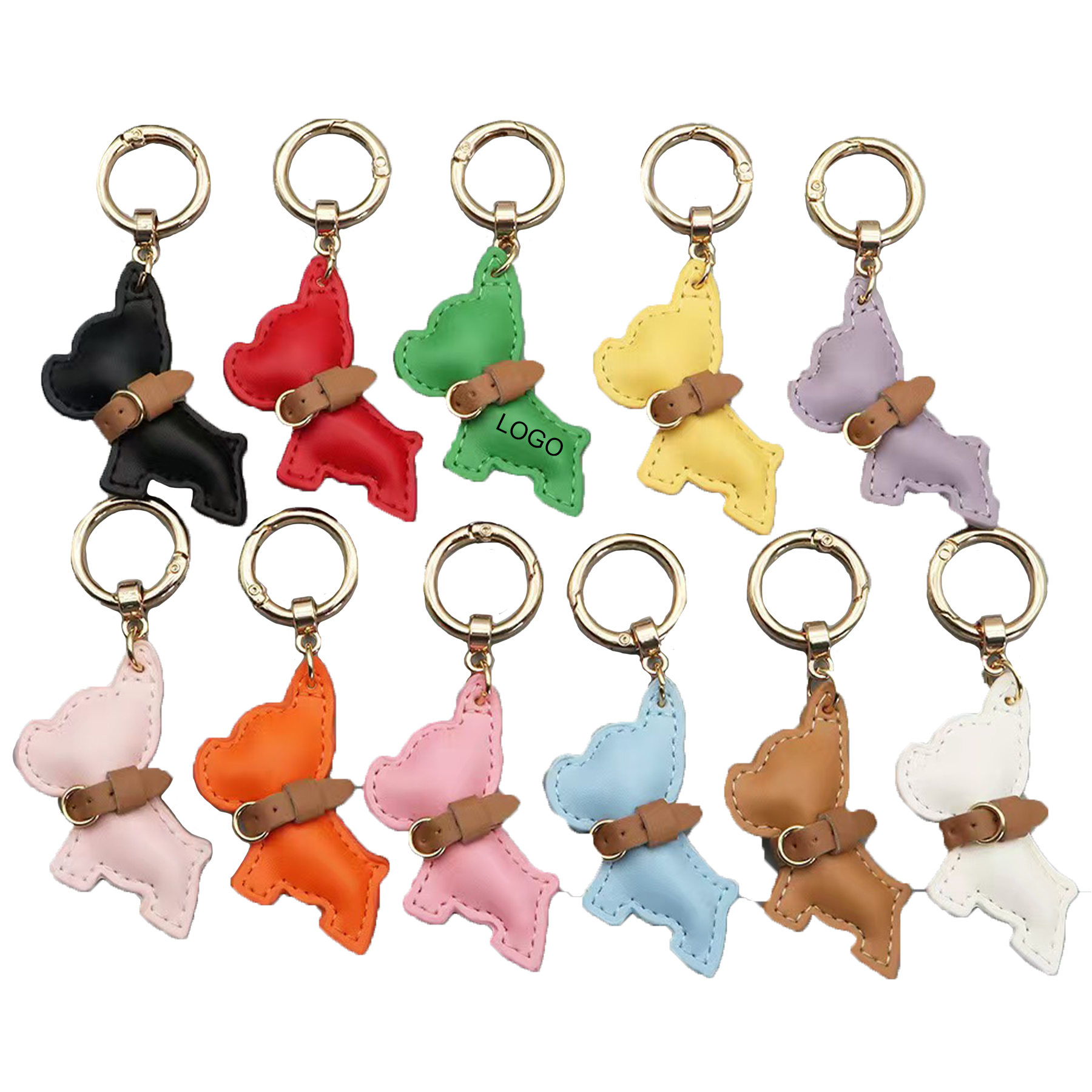 Cute Dog PU Leather Keychain 1