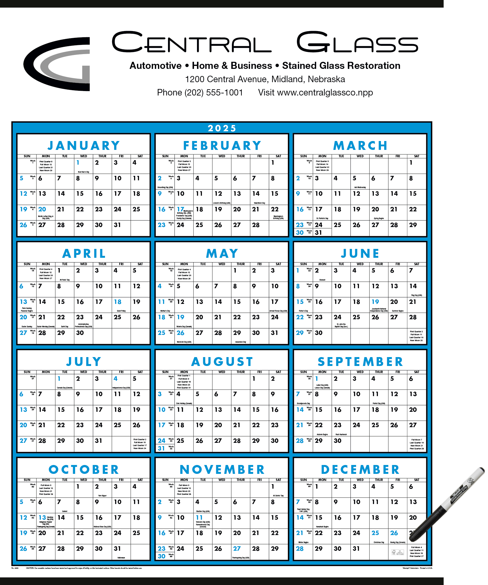 Triumph® Calendars Black & White Span-A-Year Non-Laminated Calendar 4