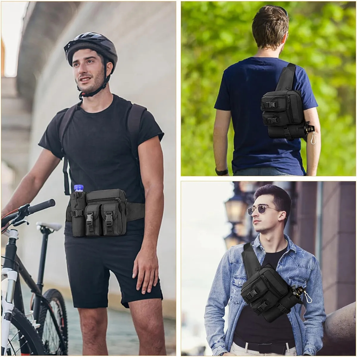 Military Tactical Waist Bag with Water Bottle Holder 7