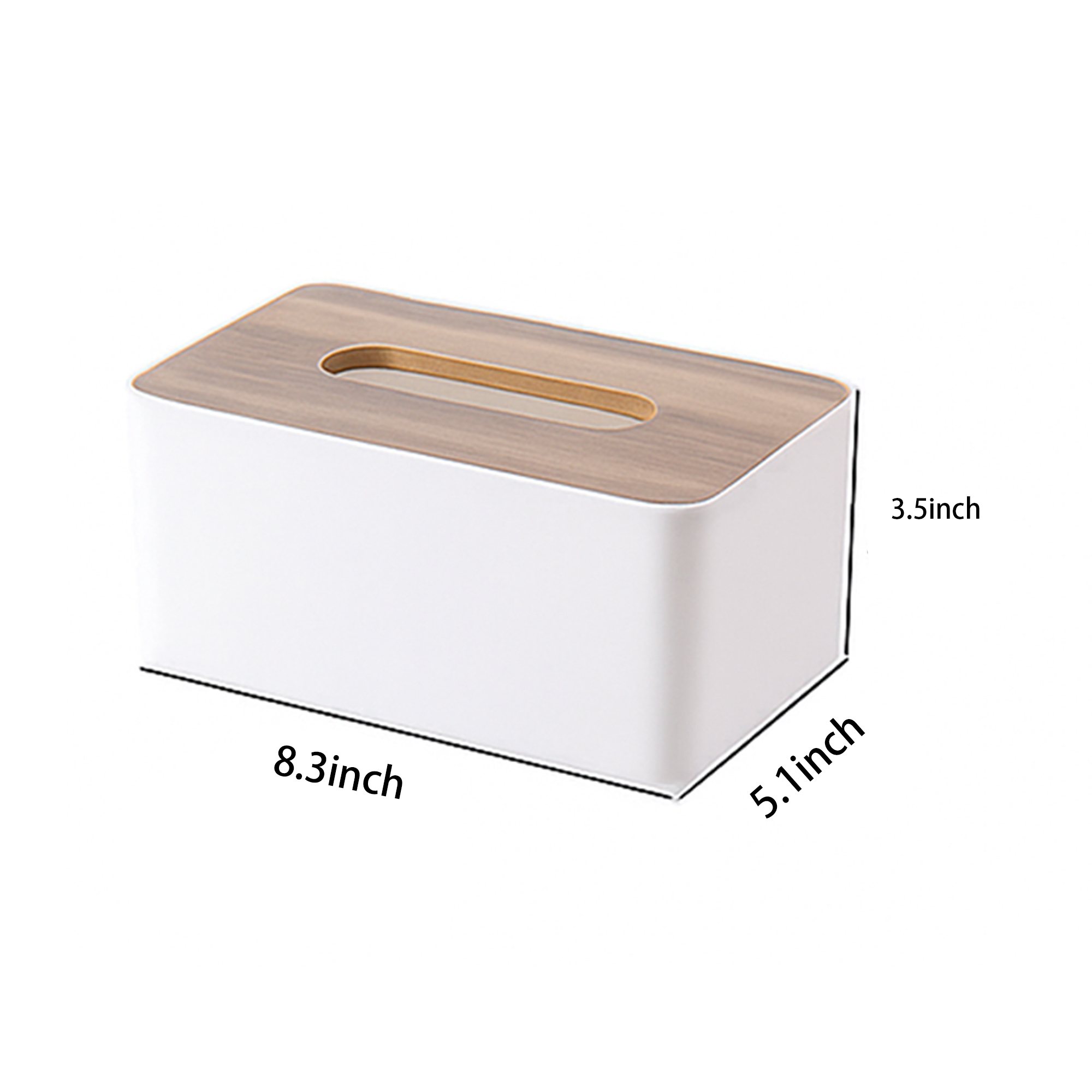 Plastic Tissue Box With Wood Lid 5