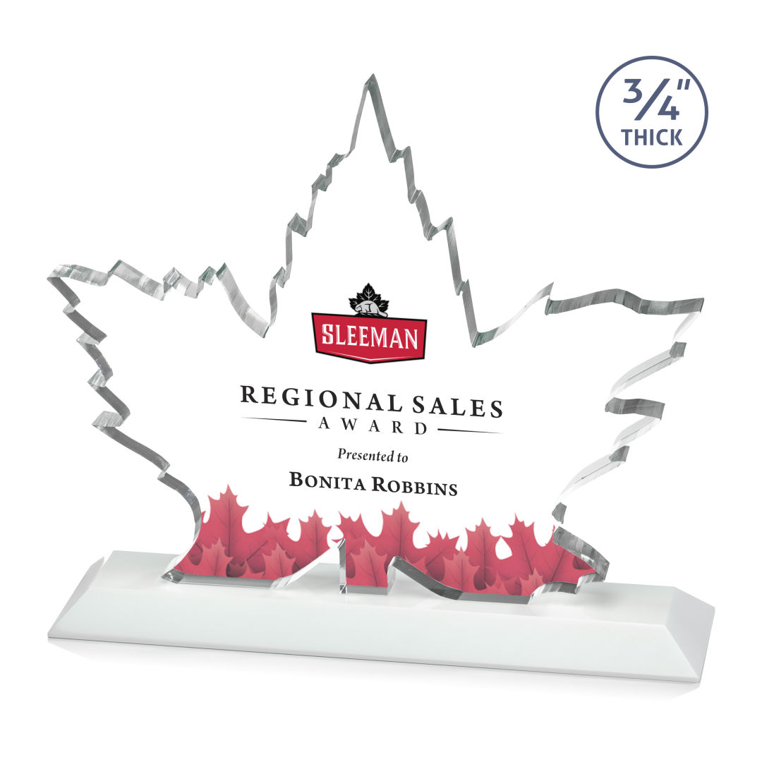 Maple Leaf VividPrint™ Award - White 3