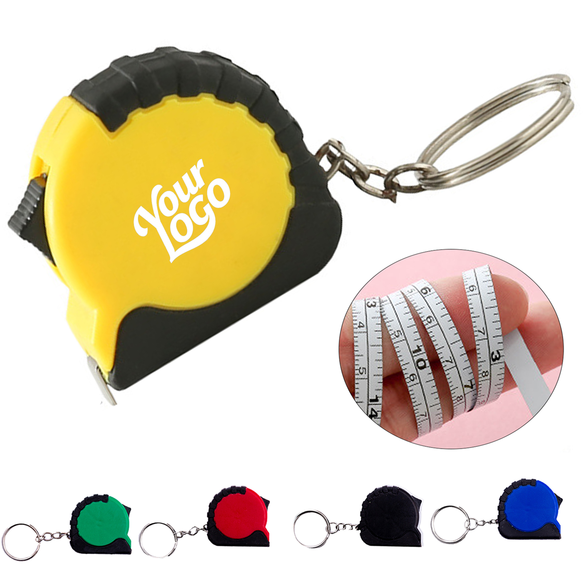 Mini tape measure with keychain 1