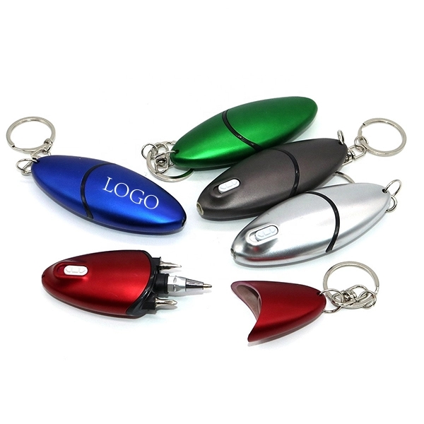 Custom 5-in-1 Stylus Ballpoint Pens with Keychain Light 5
