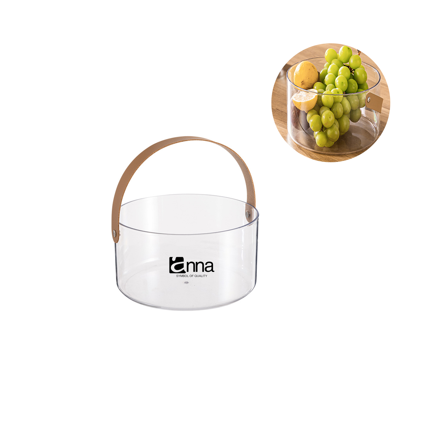 Clear PET Storage Bucket with Handle 2