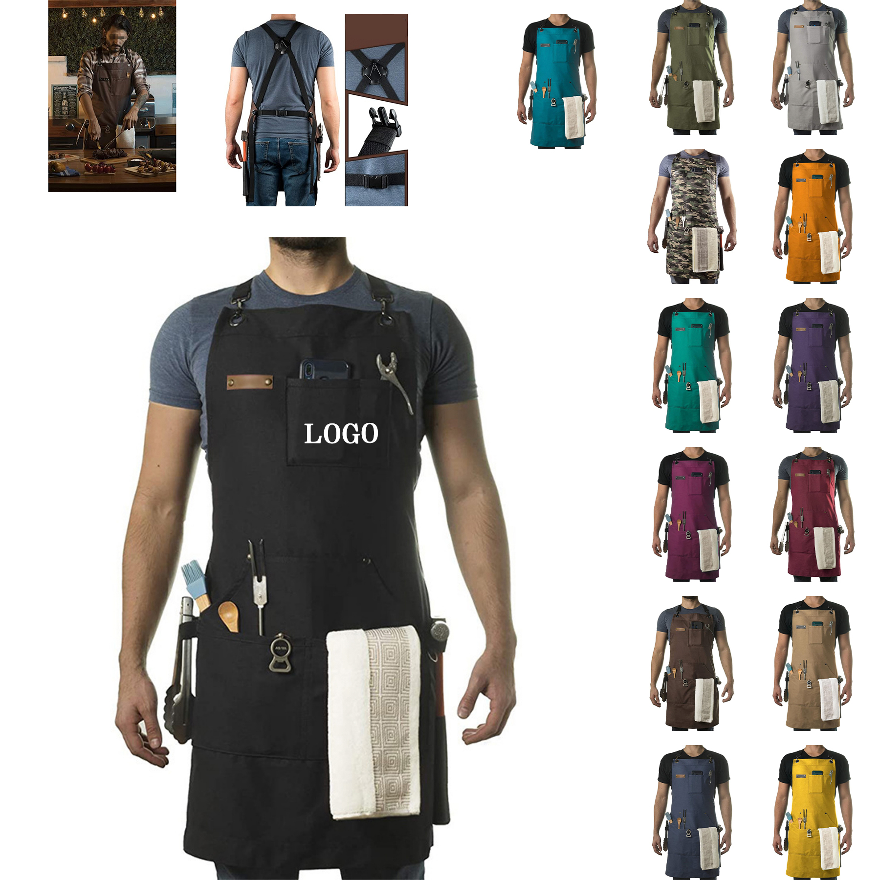 Cotton Canvas BBQ Apron 6