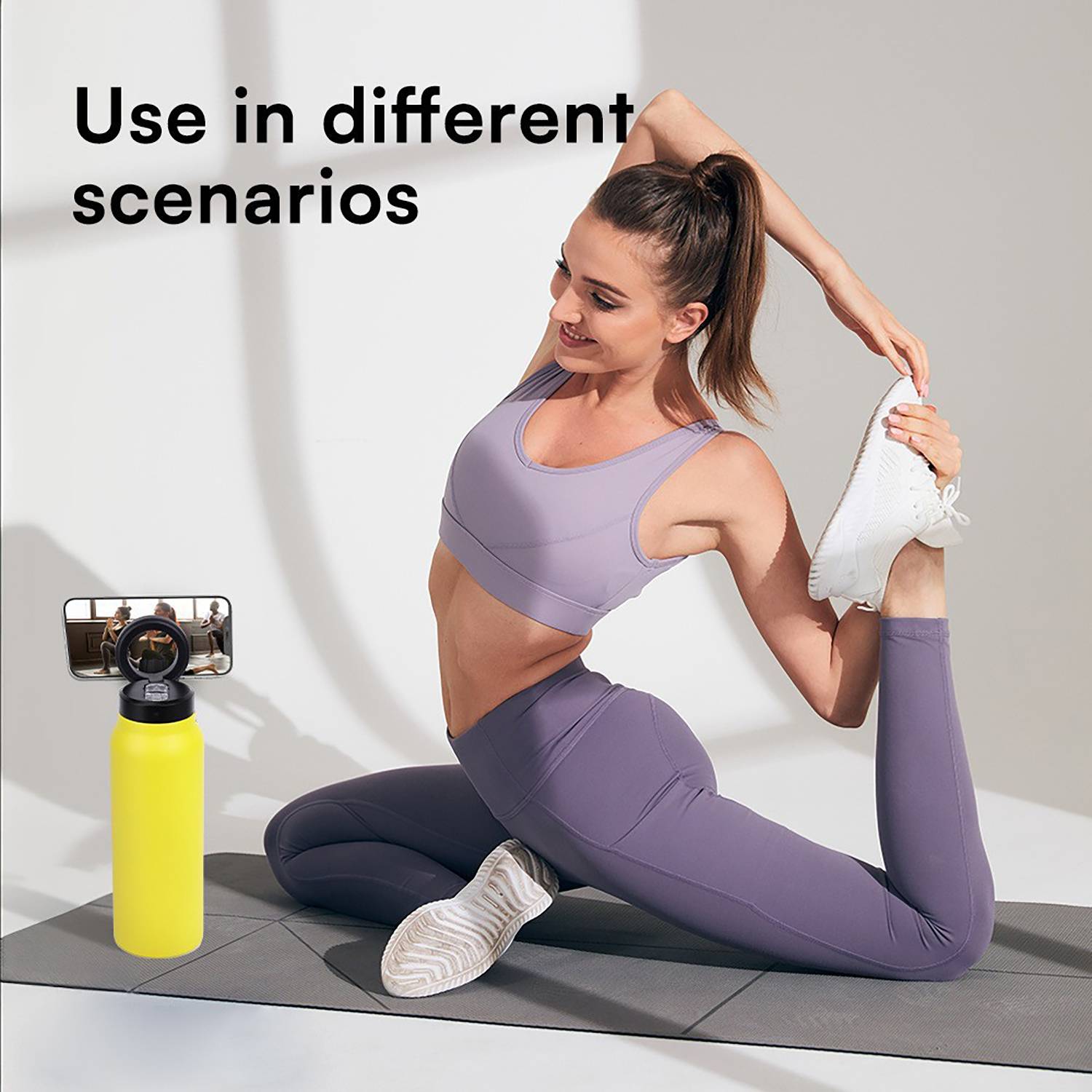 24Oz Insulated Bottle W/ Magnetic Phone Holder Lid 8