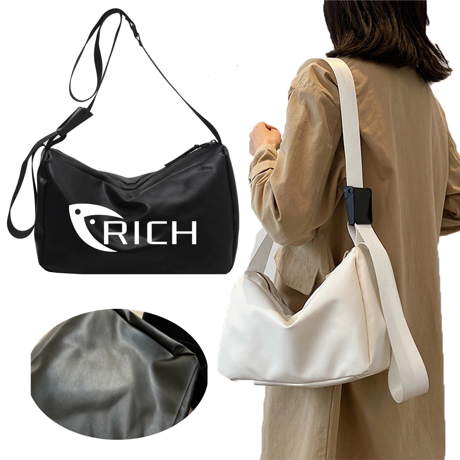 Casual Leather Shoulder Bag 2