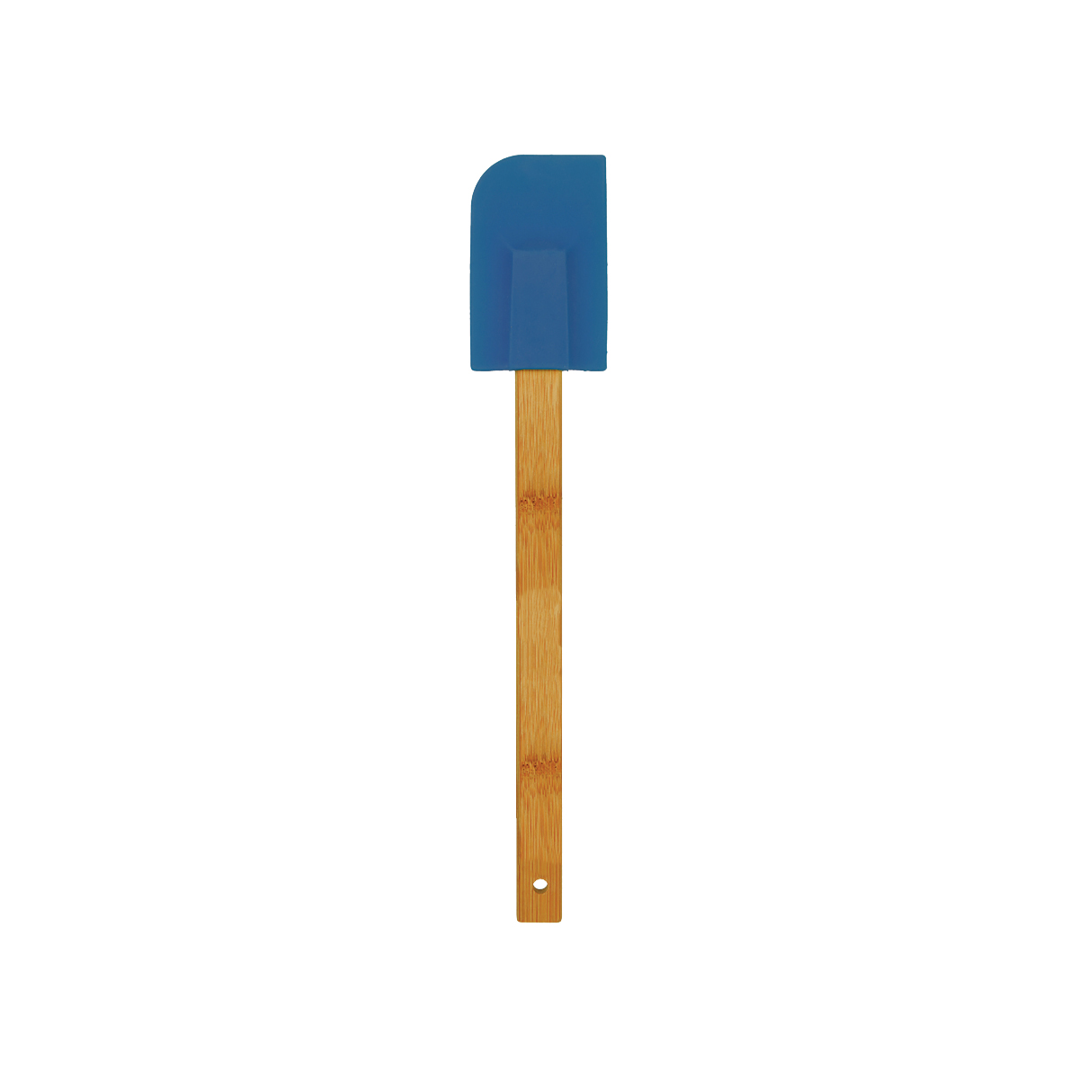 11" Blue Silicone Spatula w/ Bamboo Handle 4