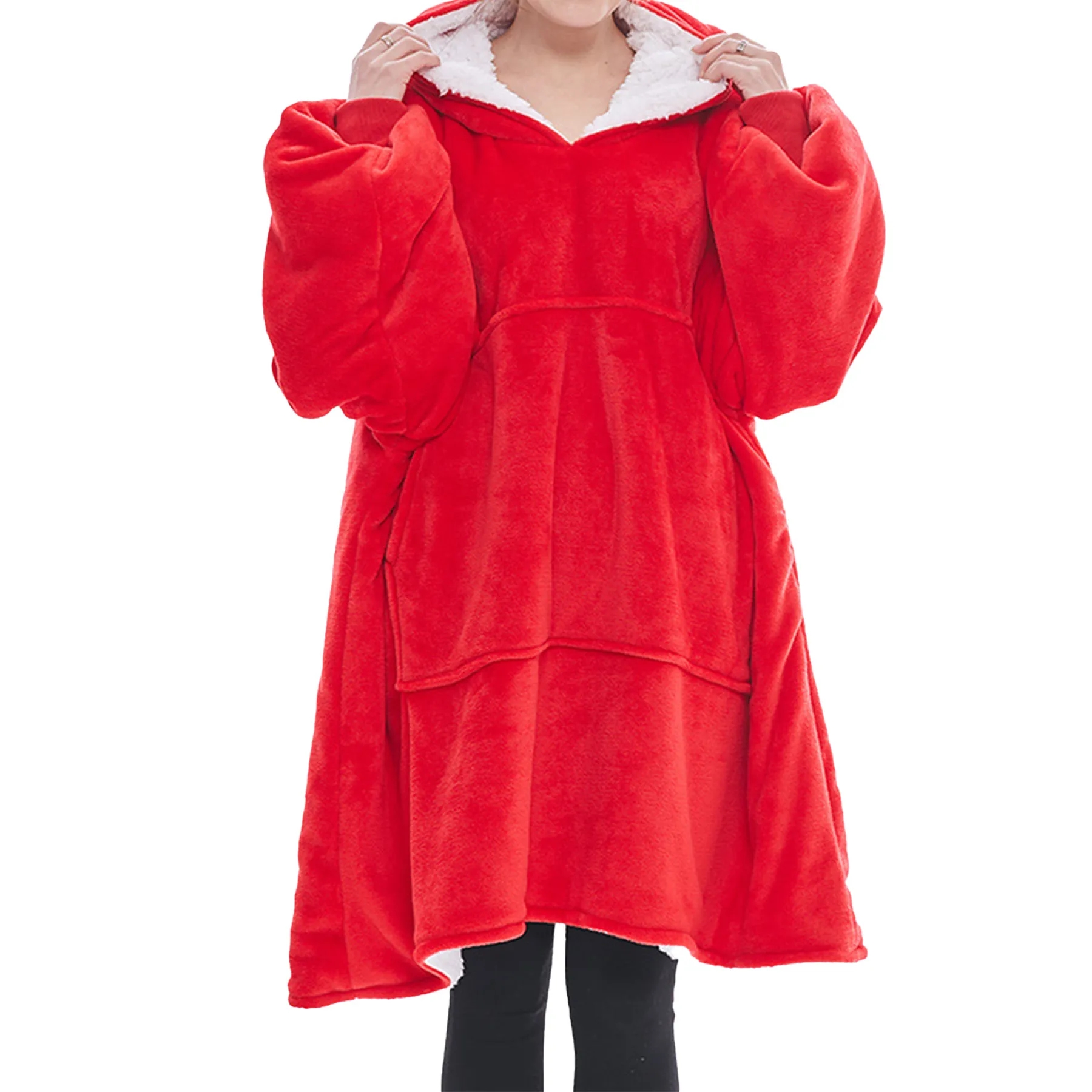 Flannel Hooded Lazy Blanket 8