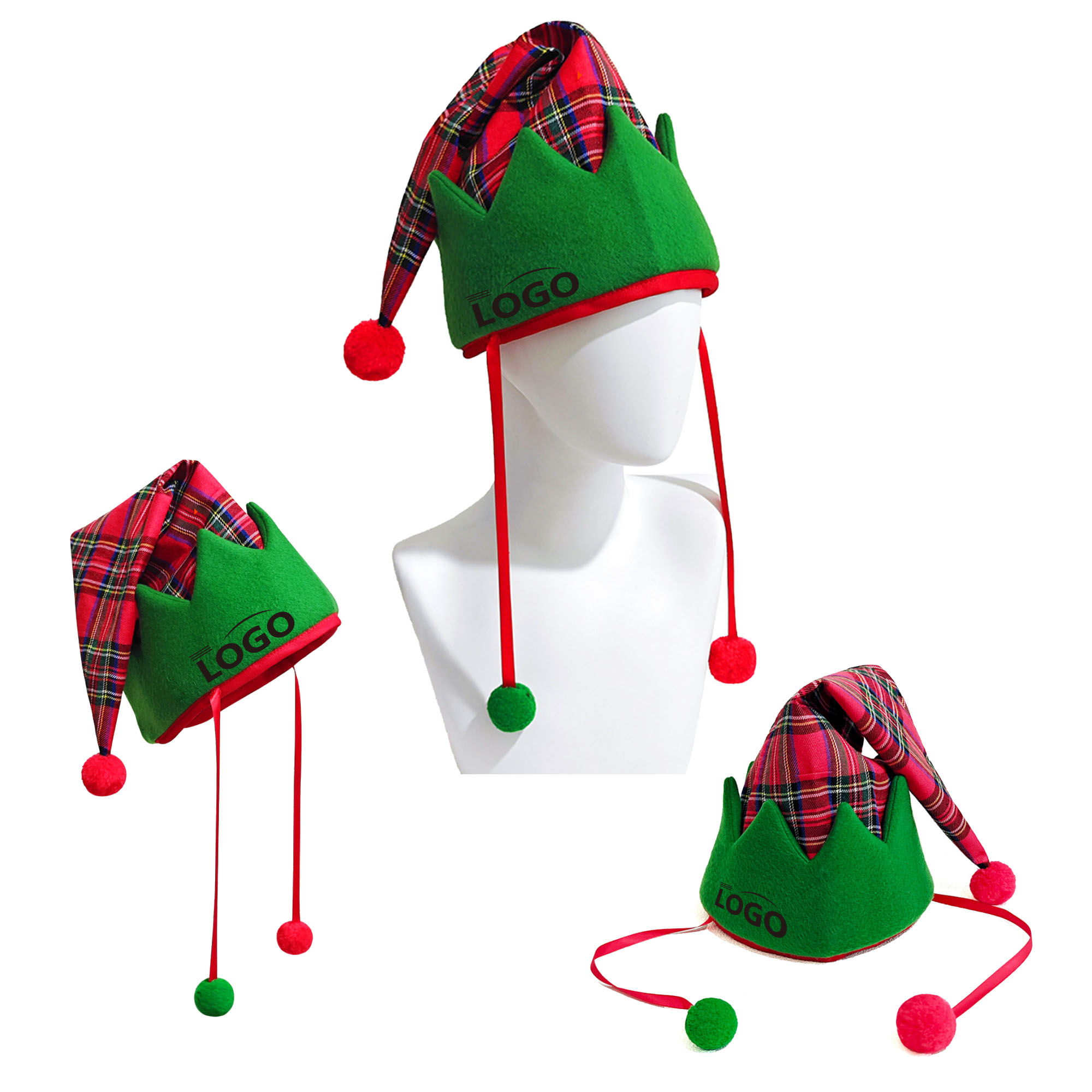 Checkered Pattern Christmas Decoration Hat 2