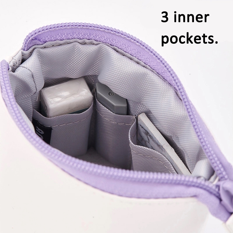 PU & Corduroy Stand-up Retractable Pen Pencil Organizer Bag 9