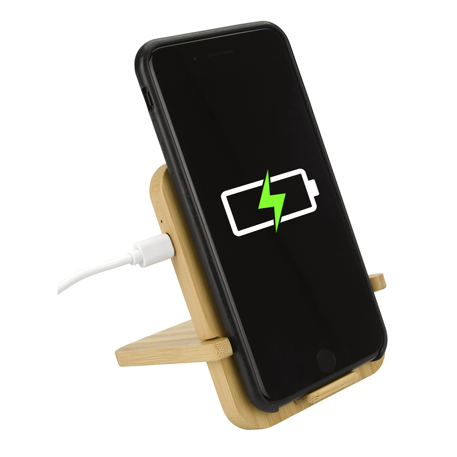 Bamboo 10W Wireless Charger with Phone Holder