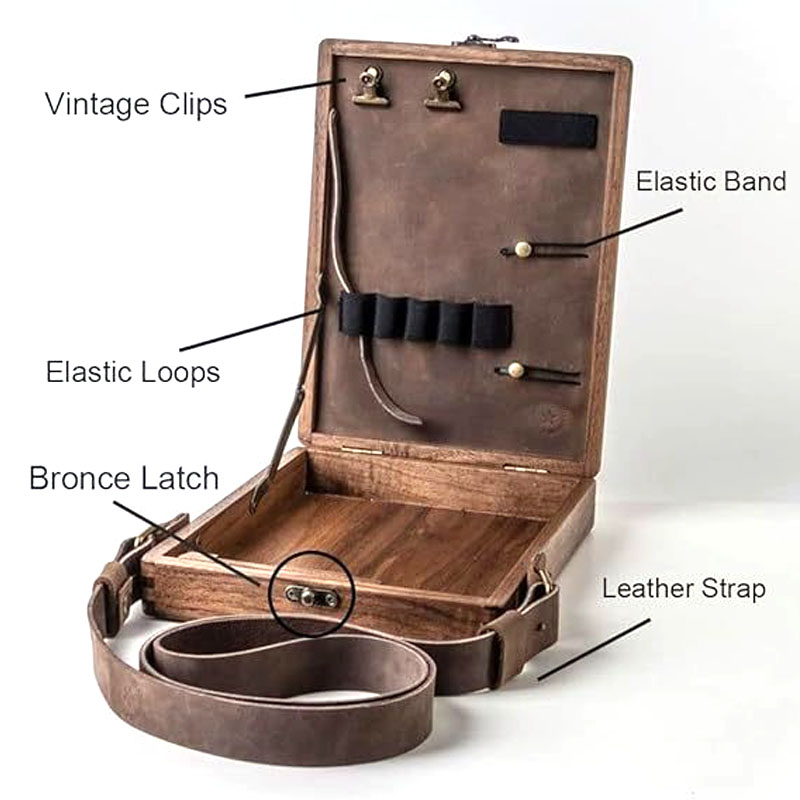 Multifunctional Wooden Handmade Crossbody Postman Bag 2
