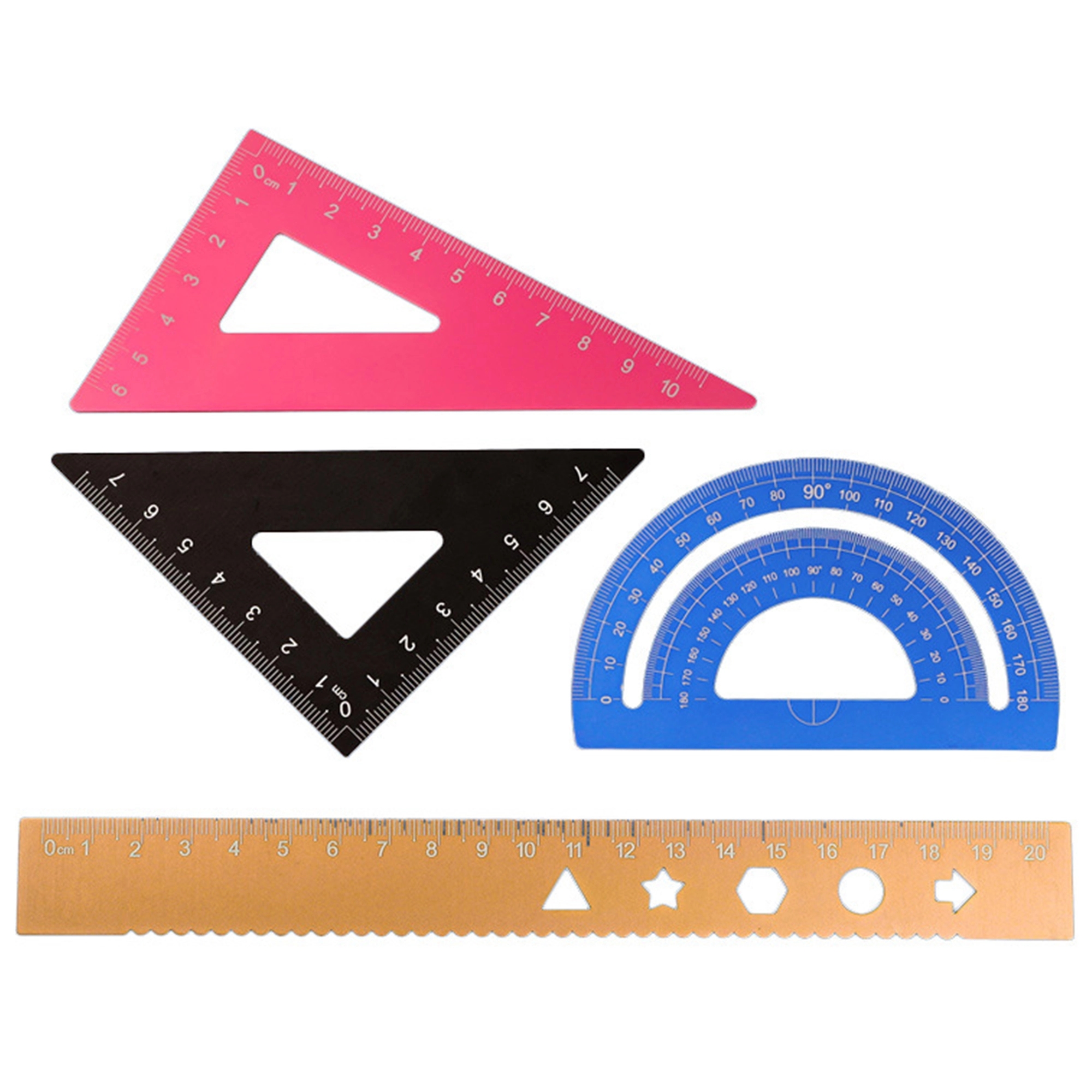 4pcs Math Geometry Ruler Set With Box 3