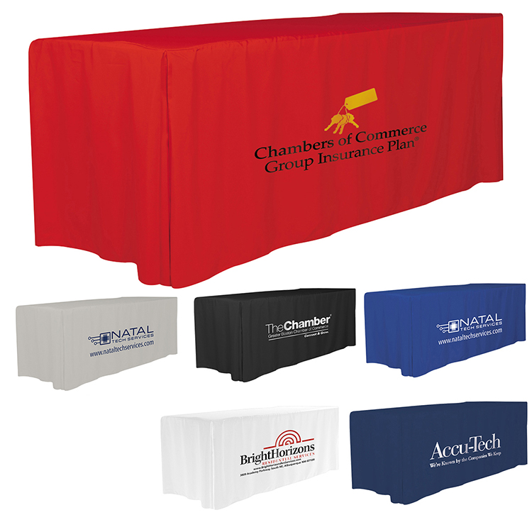 "Omaha Eight" 4-Sided Fitted Style Table Covers & Table Throws (One Color Print) / Fits 8 ft Table 17