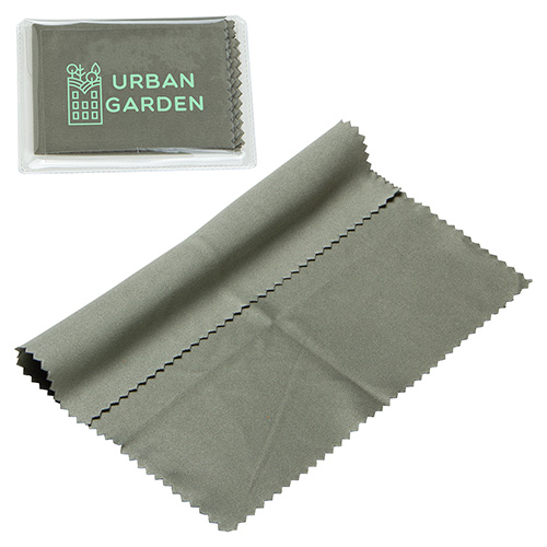 6" x 6" 220GSM Microfiber Cleaning Cloth in Clear PVC Case 50