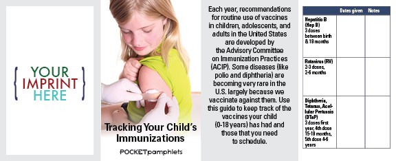 POCKET PAMPHLET - Tracking Your Child's Immunizations Pocket Pamphlet 1