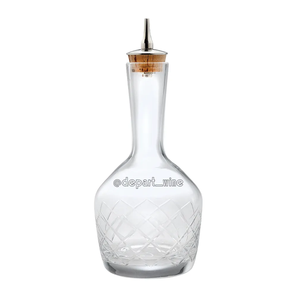 6.8oz. Glass Bitters Bottle Diamond Design 5
