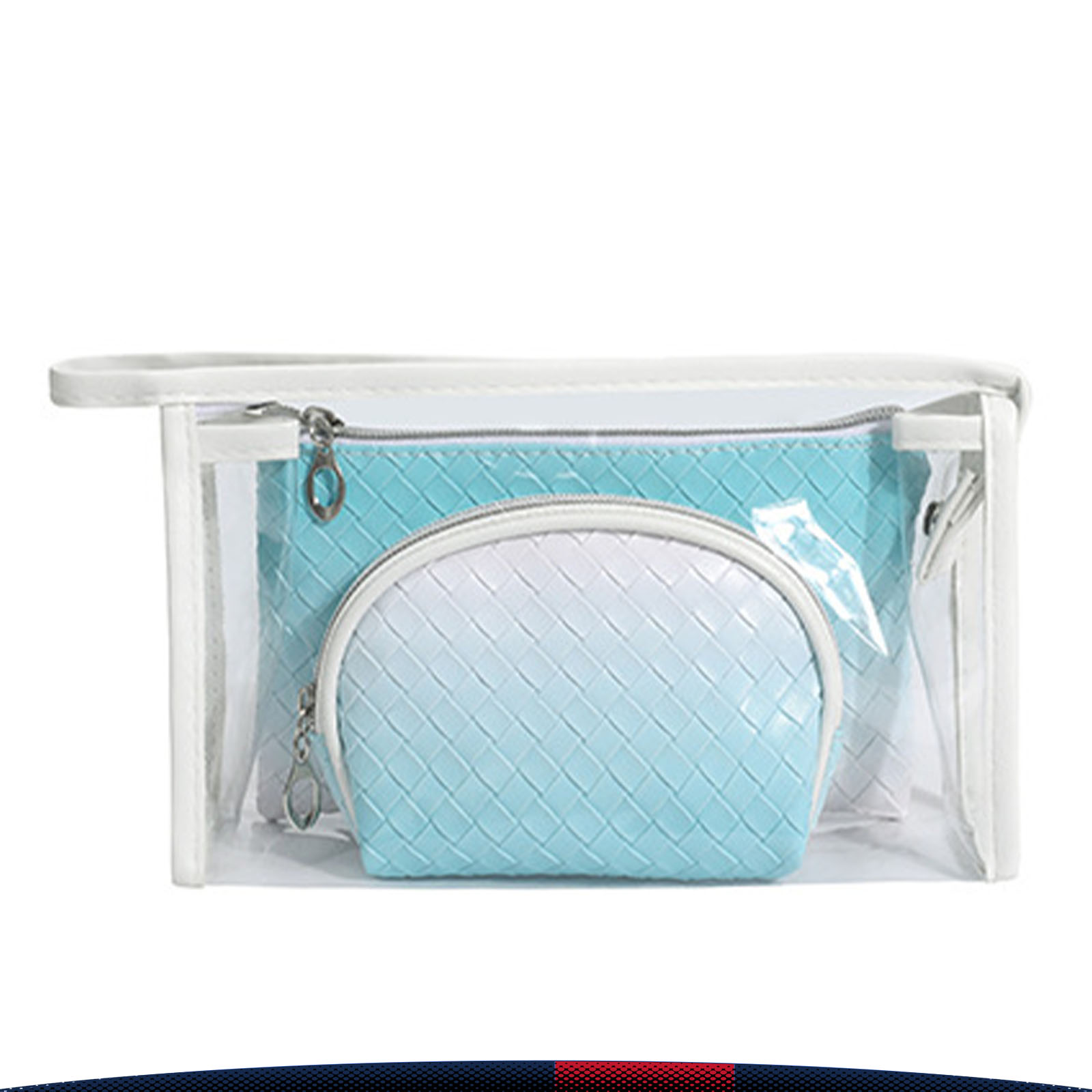 Woven Texture Makeup Bag Set 6