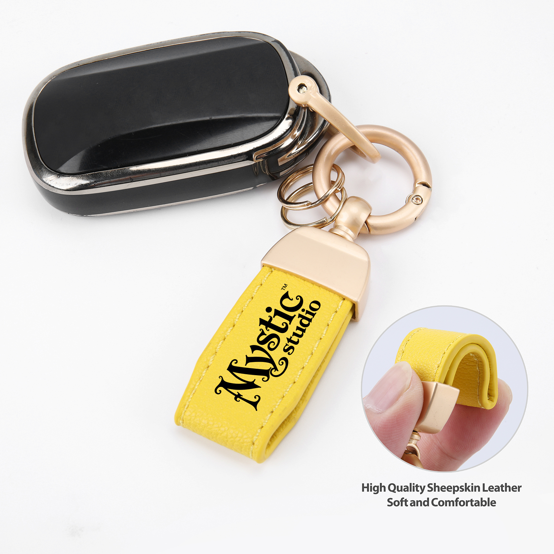 Executive Leather Keychain With Detachable Ring 3