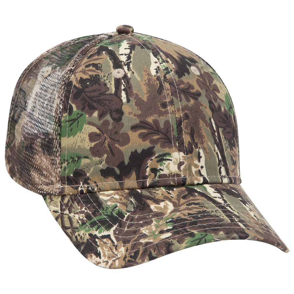 OTTO CAP® Camouflage 6 Panel Low Profile Mesh Back Trucker Hat 6