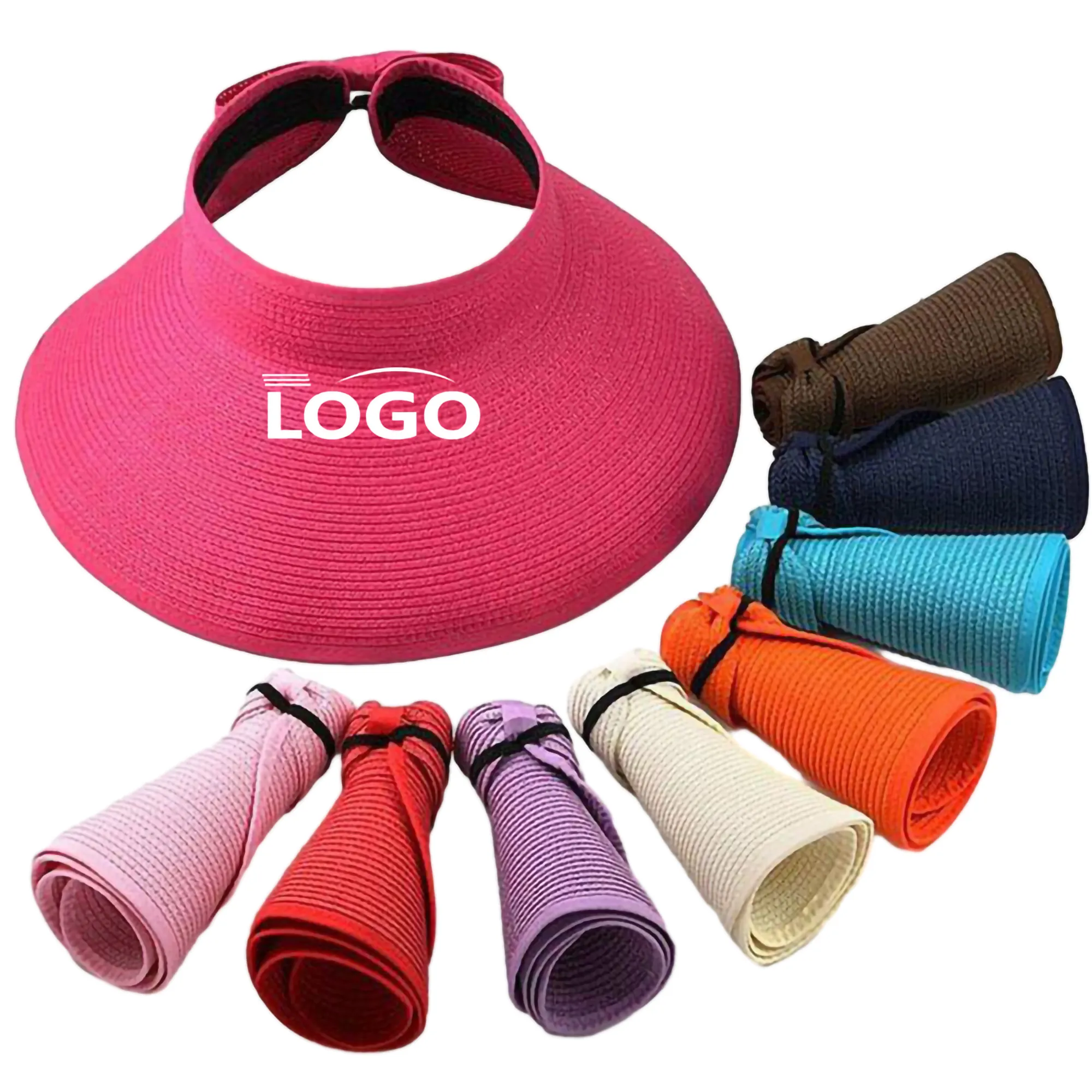 MOQ 20pcs Folding Paper Straw Hat 3