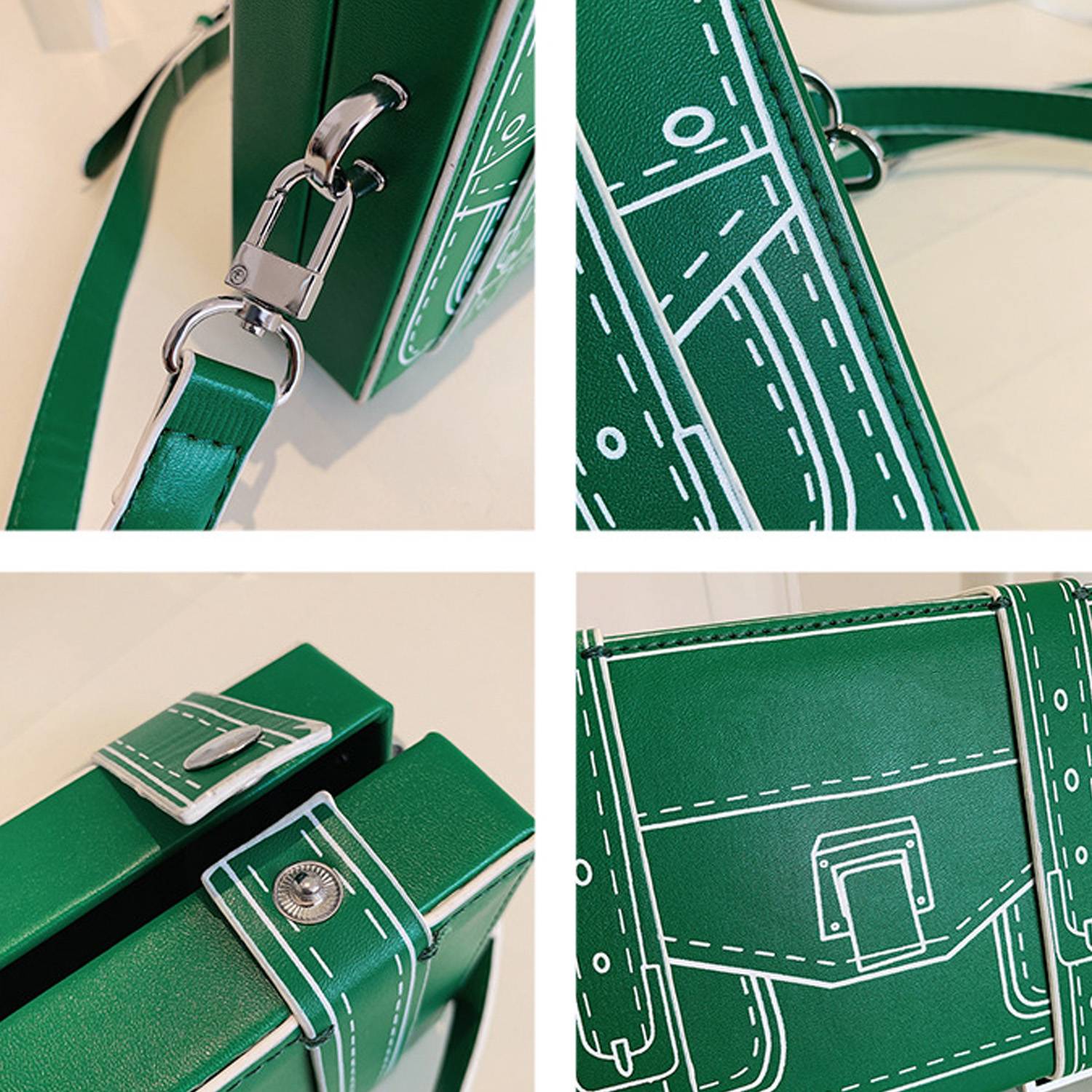 PU Leather Comic Style Crossbody Bag 7