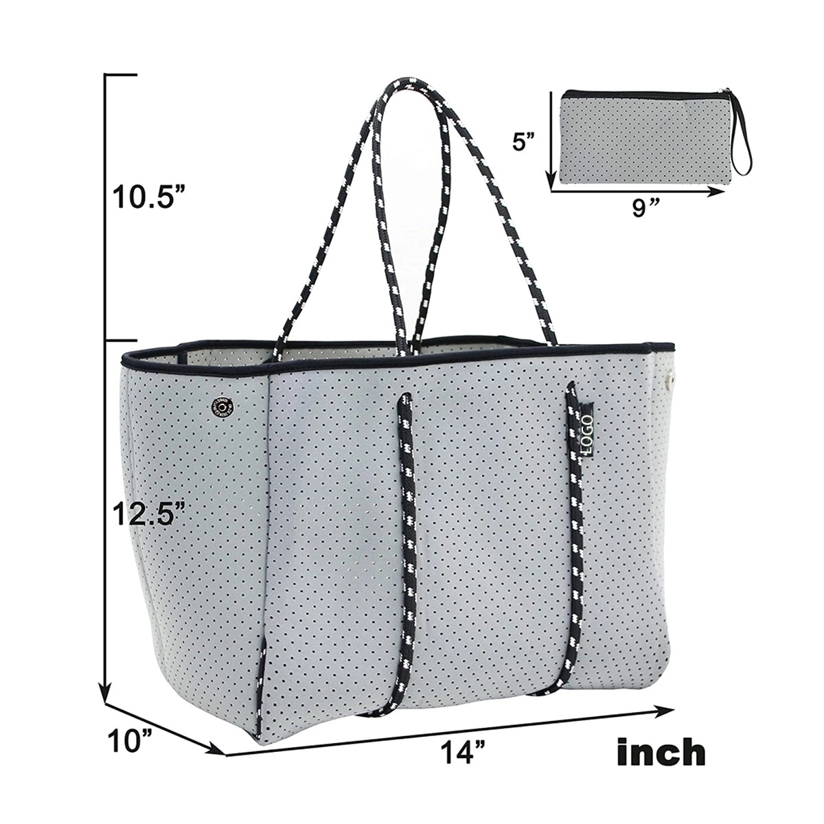 Neoprene Beach Tote Bags, custom tote bag with logo imprint 3