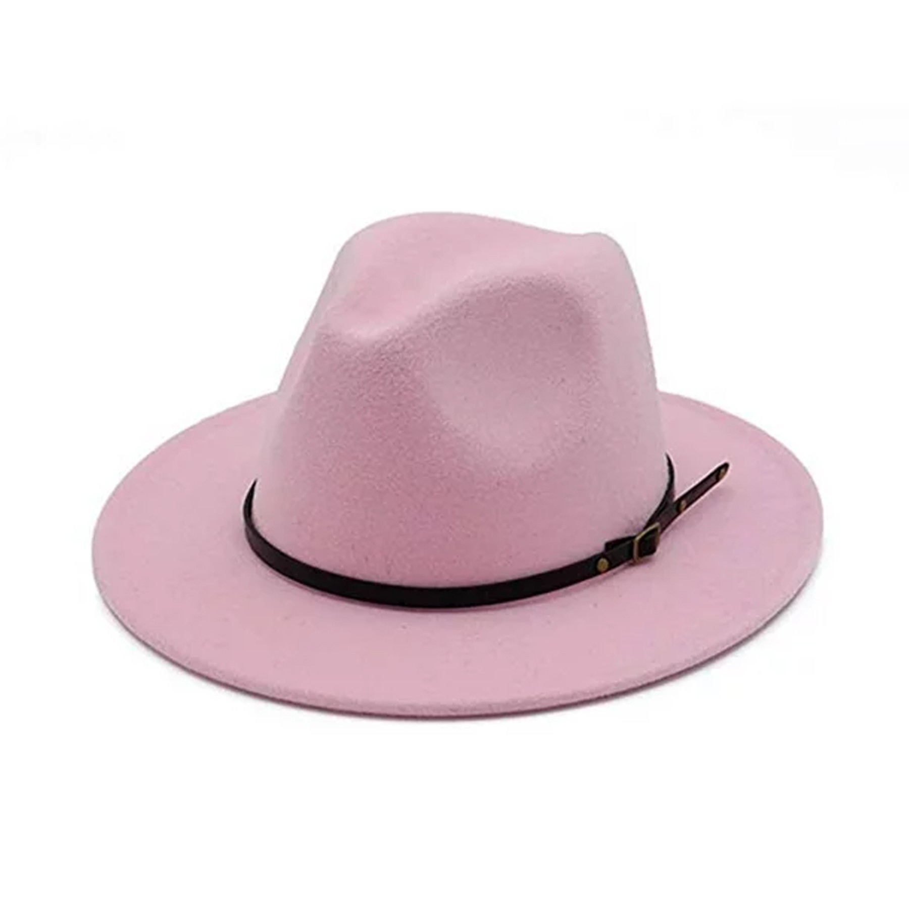 Classic Wide Brim Fedora with Belt Buckle 5