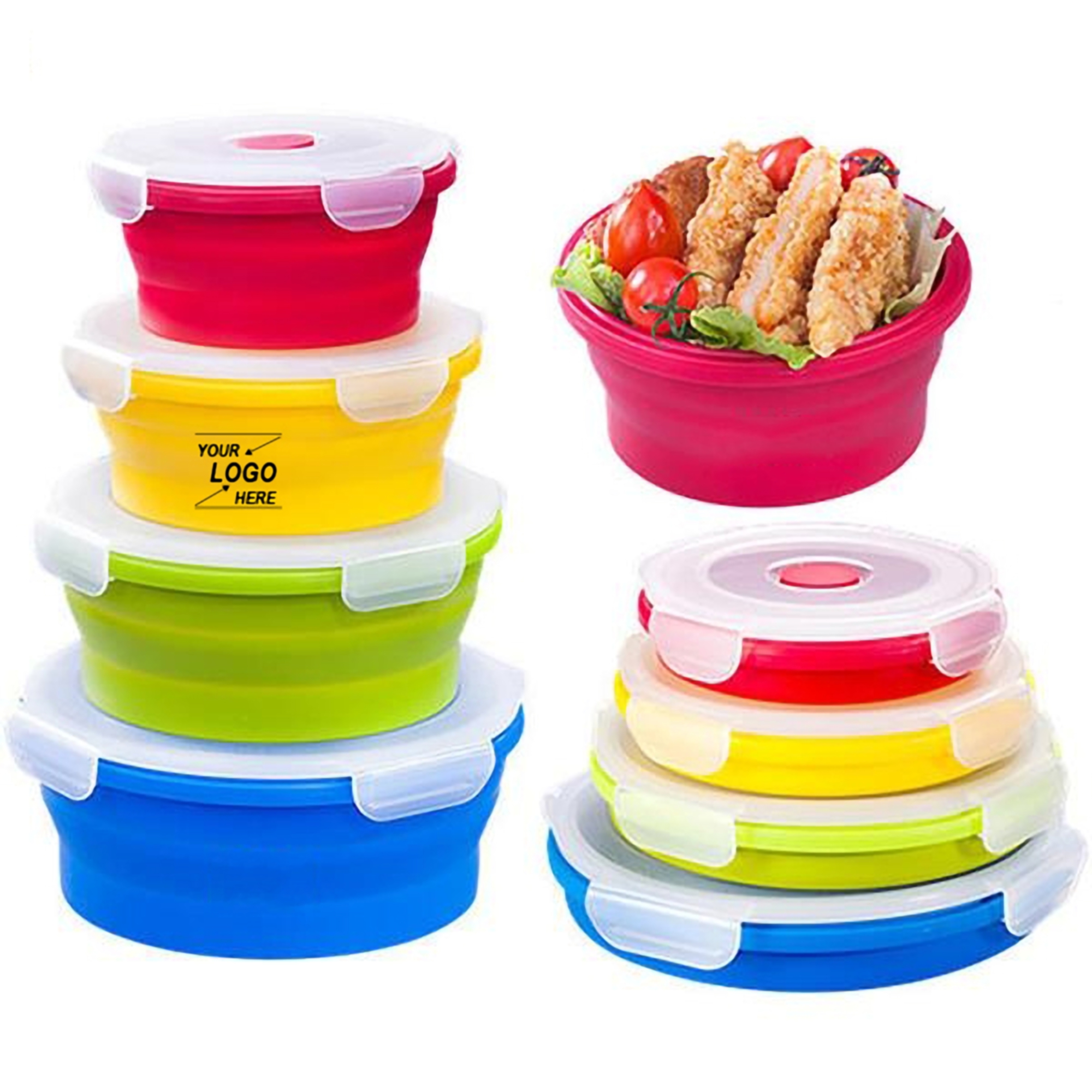 4-Piece Collapsible Silicone Food Storage Containers 3