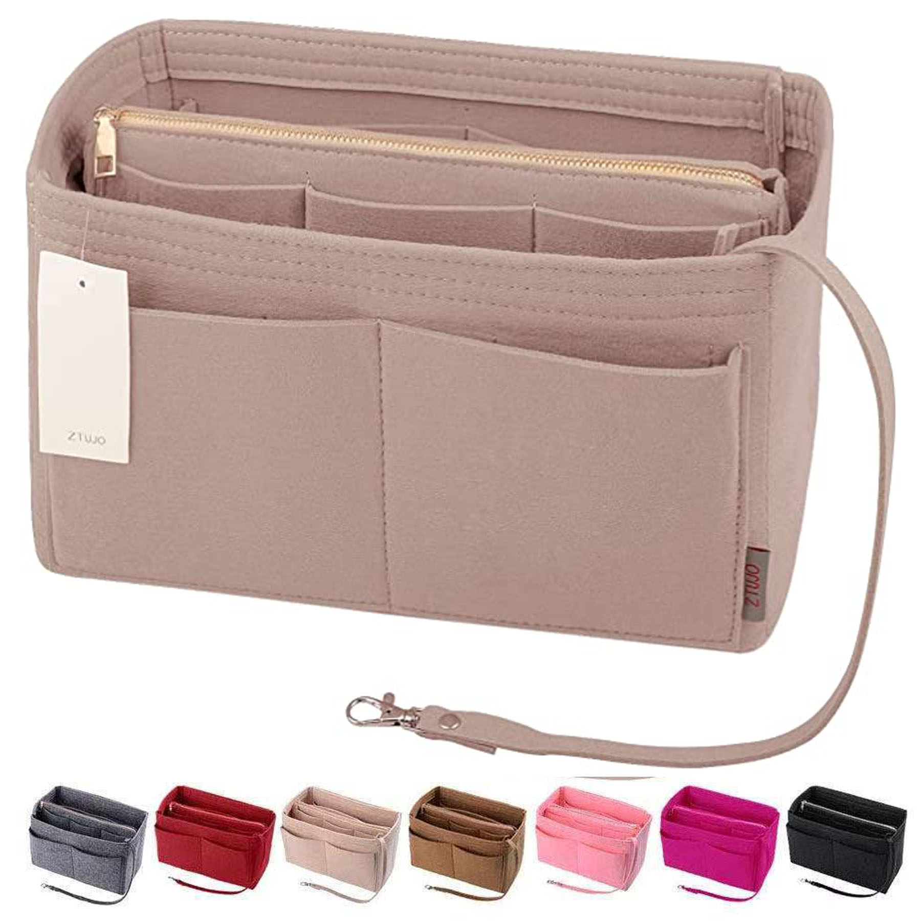 9.25 x 5.9 x 5.1 Inches Purse Organizer Insert Felt Bag