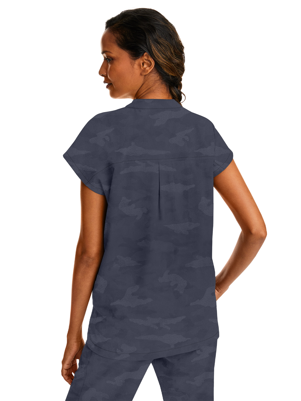 Healing Hands - HH PL Jacquard - Women's 2-Pocket Journey Camo Mandarin Style Top 10