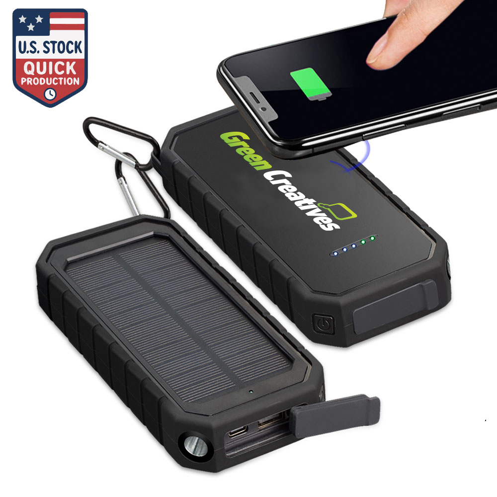 Wireless Solar IPX5 Power Bank 10,000 MAH 5