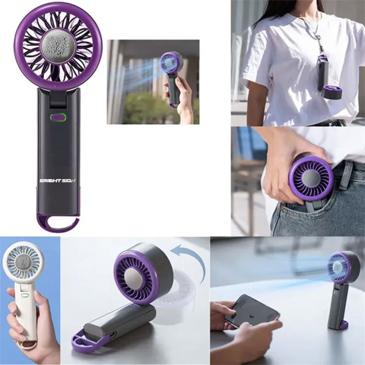 Mini Portable Ice-Cooling Hand Fan with Lanyard 2