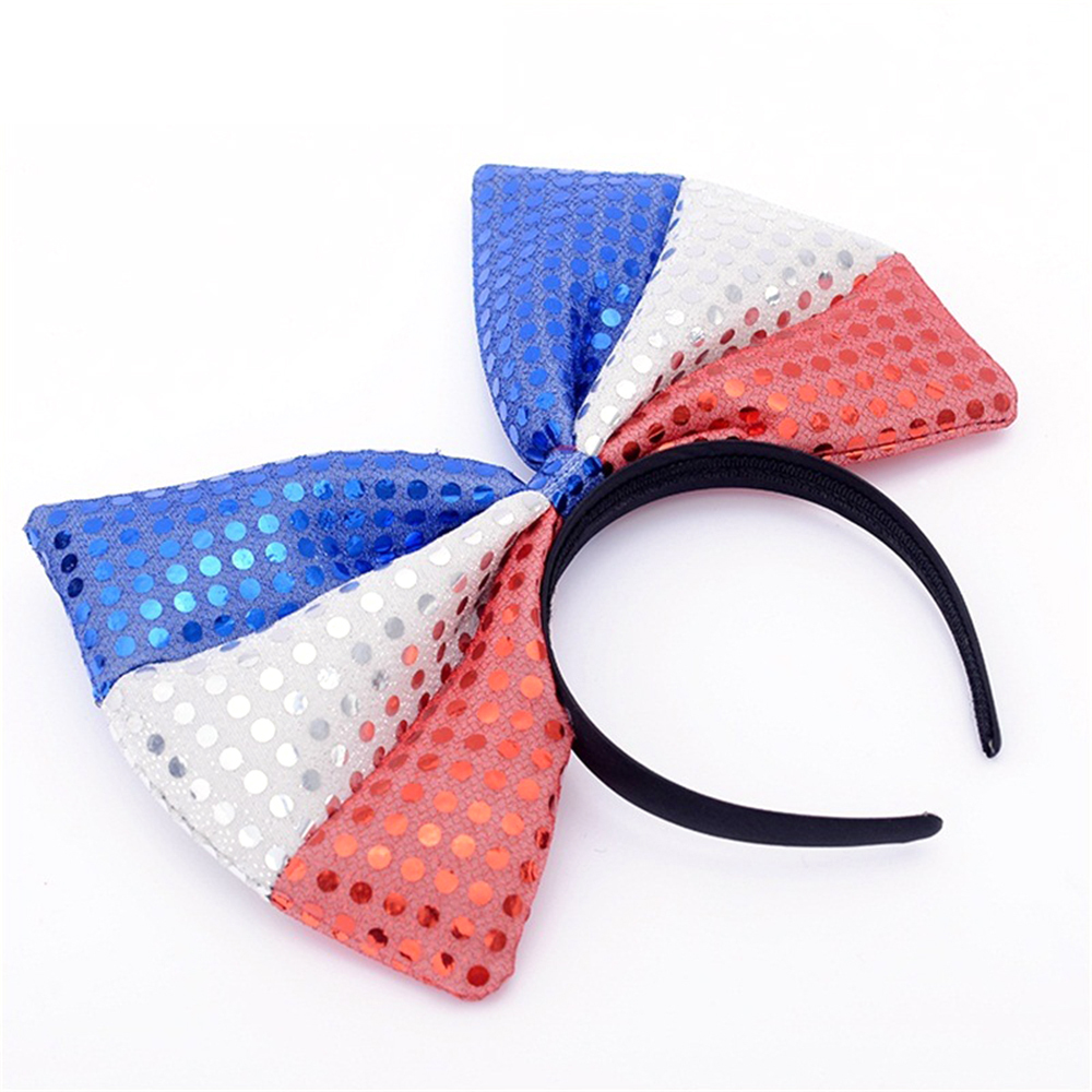 Qatar World Cup National Flag Glittery Bowknot Head Hoop 8