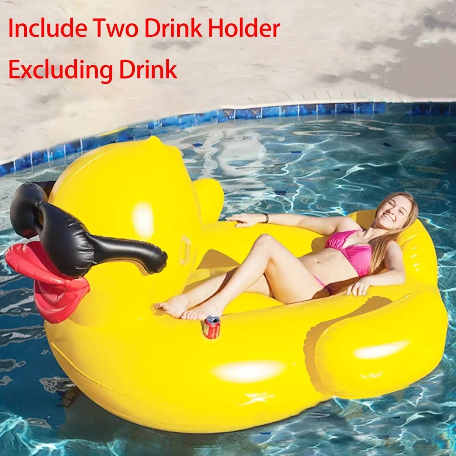 Inflatable Big Duck Pool Float w/ Sunglasses 3