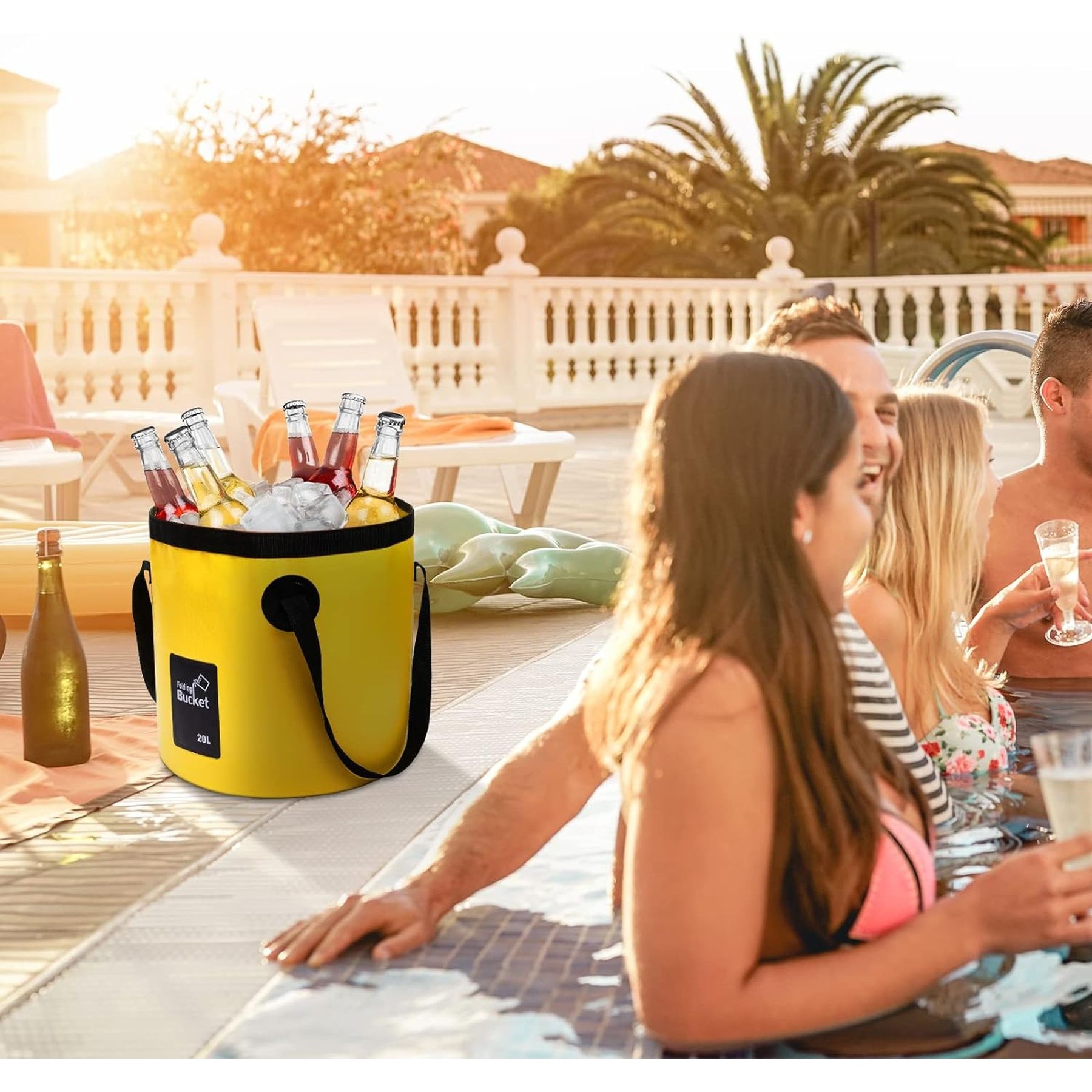 5 Gallon Collapsible Bucket With Handle Water Container 12