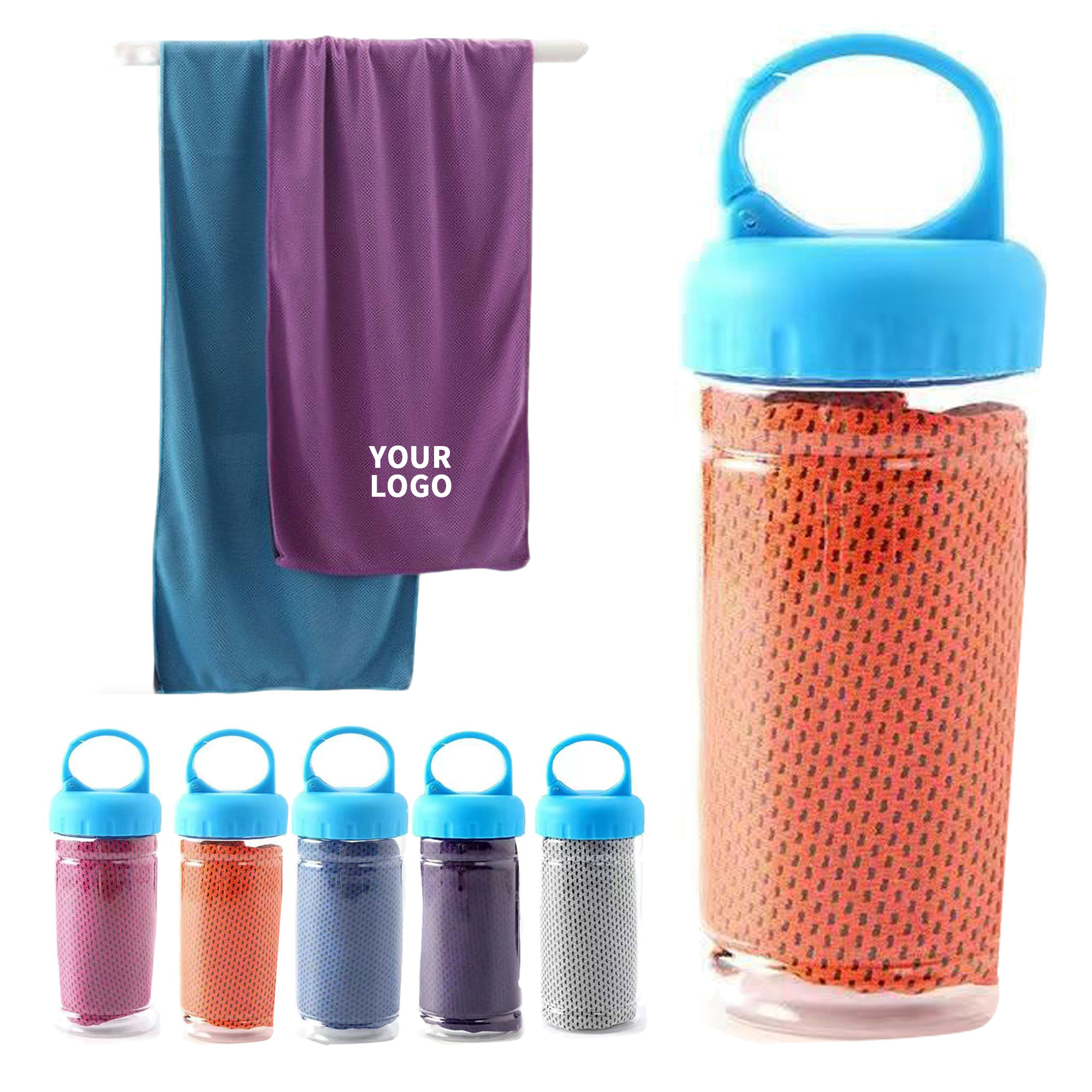 Microfiber Cooling Towel With Plastic Case 31.5" X 11.9" 4