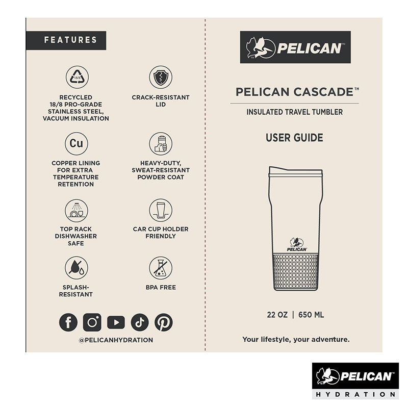 Pelican Cascade™ 22 oz. Recycled Double Wall Stainless Steel Tumbler 30