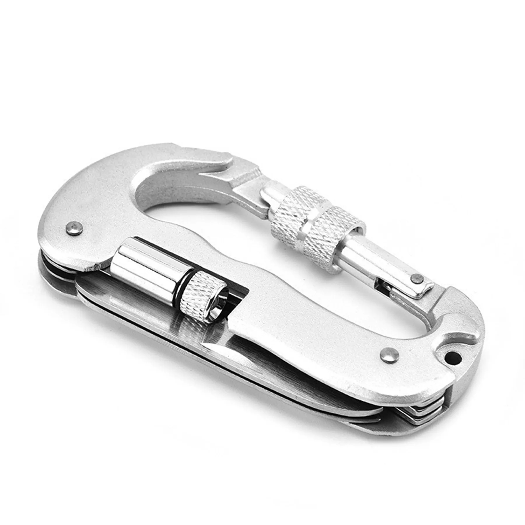 D Type Multi-function Carabiner Knife with Led Light 3