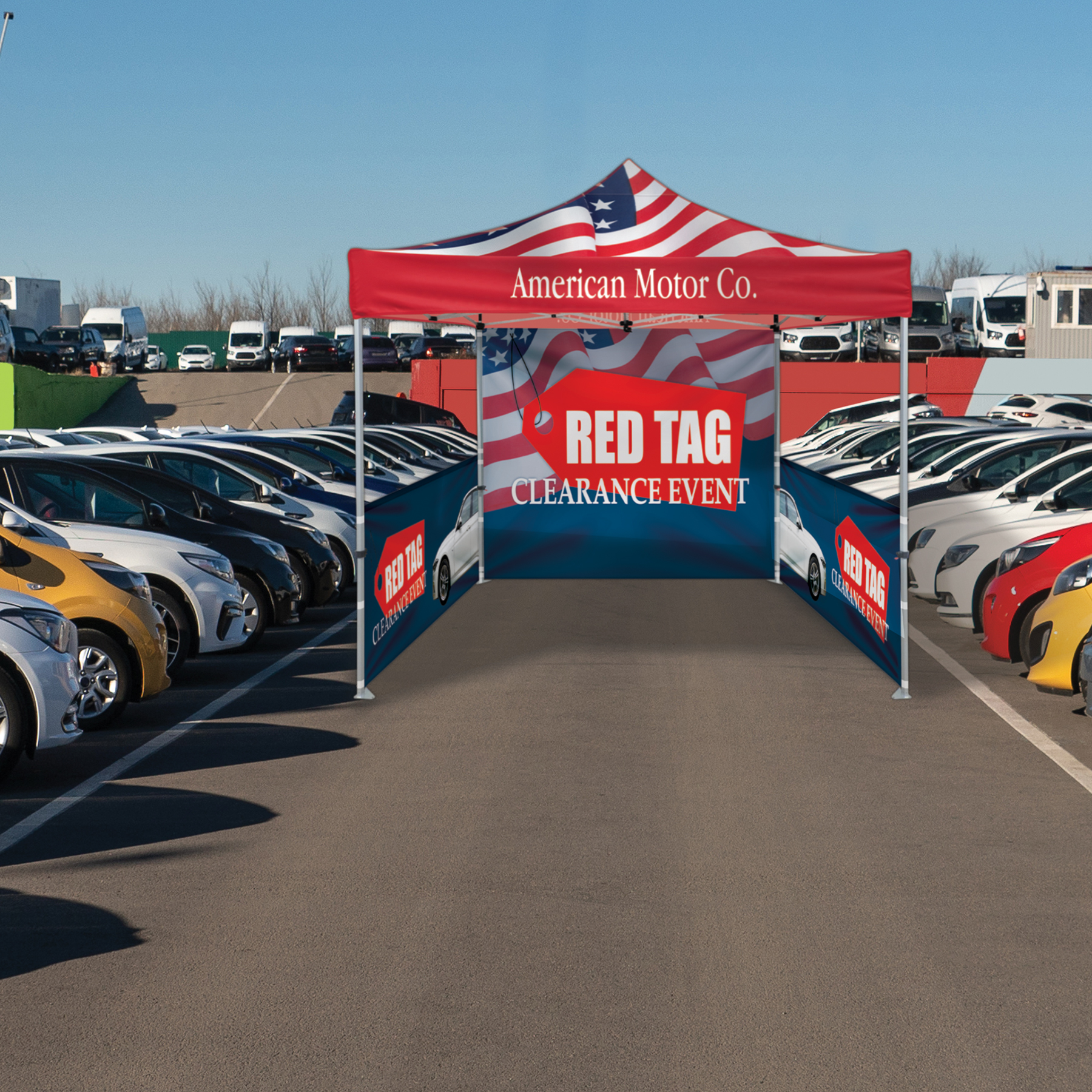 10' Heavy Duty Tent With One Full Double Sided Wall and Two Double Sided Half Walls 16