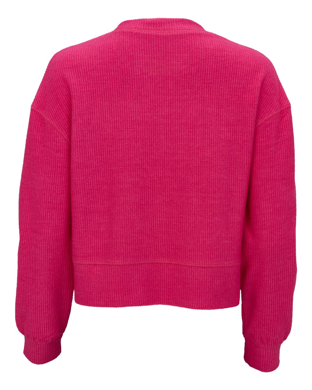 Women's Ribbed Knit Cropped Boxy Crew - BW5102 1